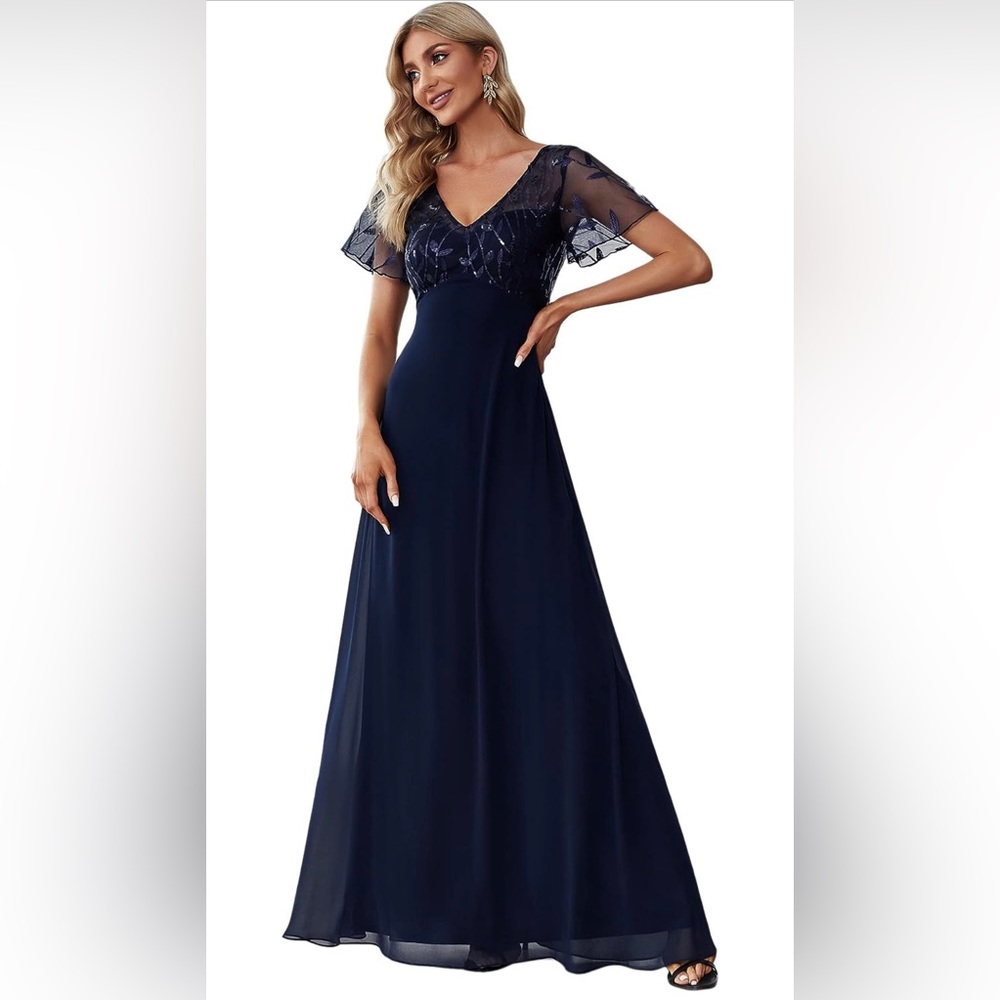Ever-Pretty Women's A-Line Sweetheart Illusion Embroidered Maxi Party Dress